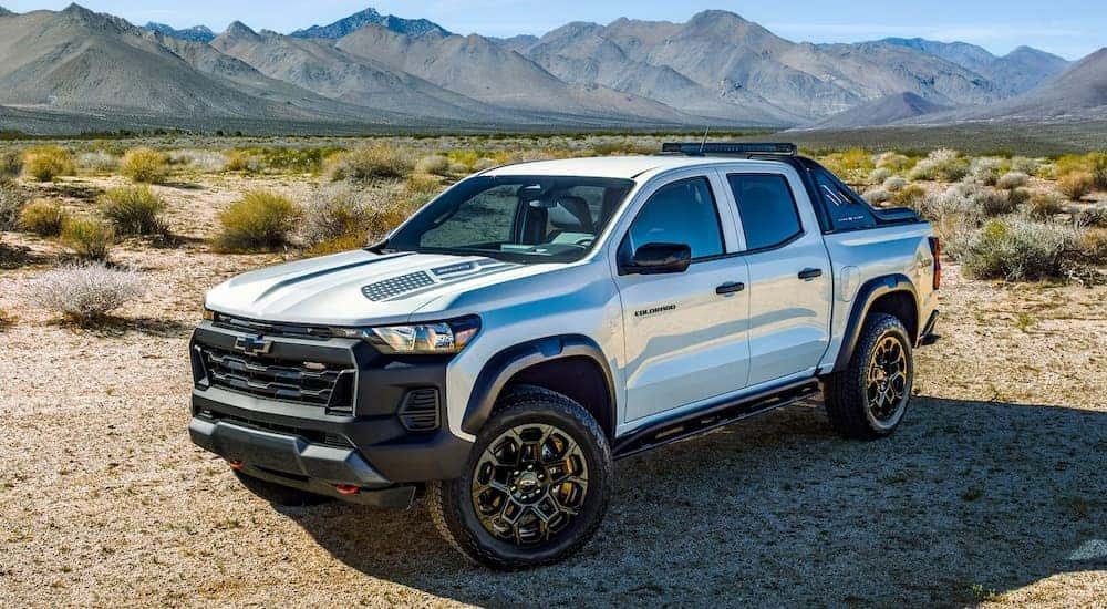 White 2026 Chevy Colorado parked off-road.