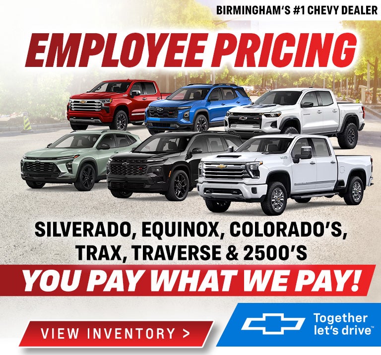 employee Pricing on Silverado, Equinoc, Colorado, Trax, trav
