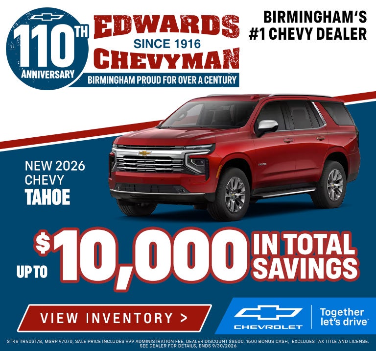 2026 Tahoe $10000 total savings