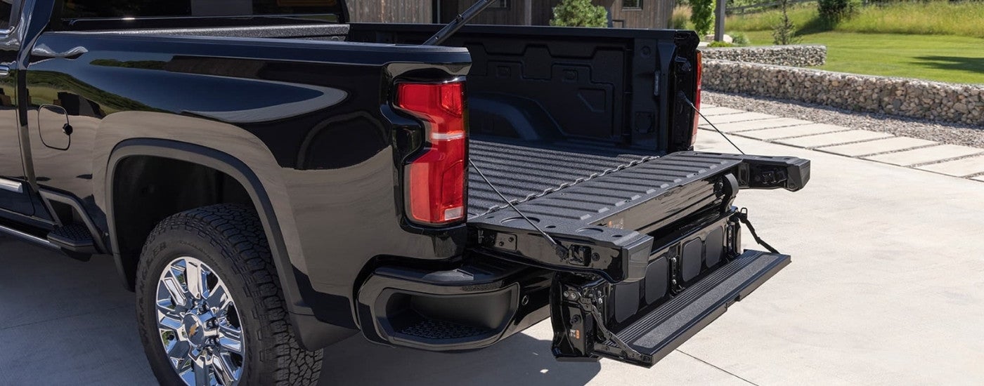 bed of a black 2026 Chevy Silverado 2500 HD
