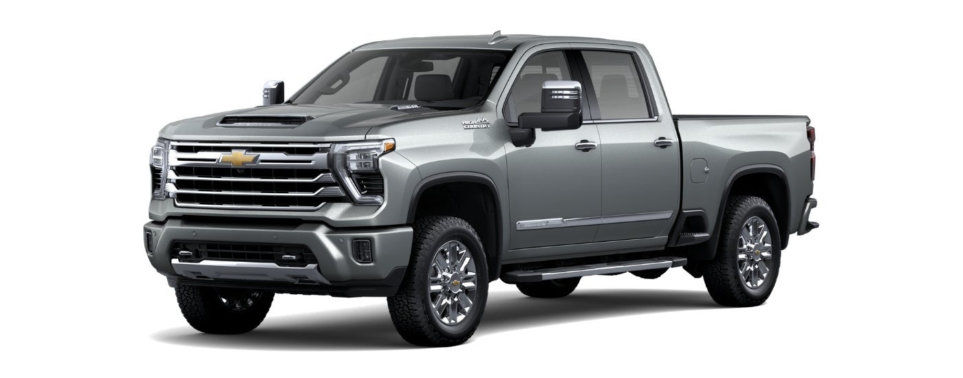 Silver 2026 Chevy Silverado 3500 HD High Country angled left