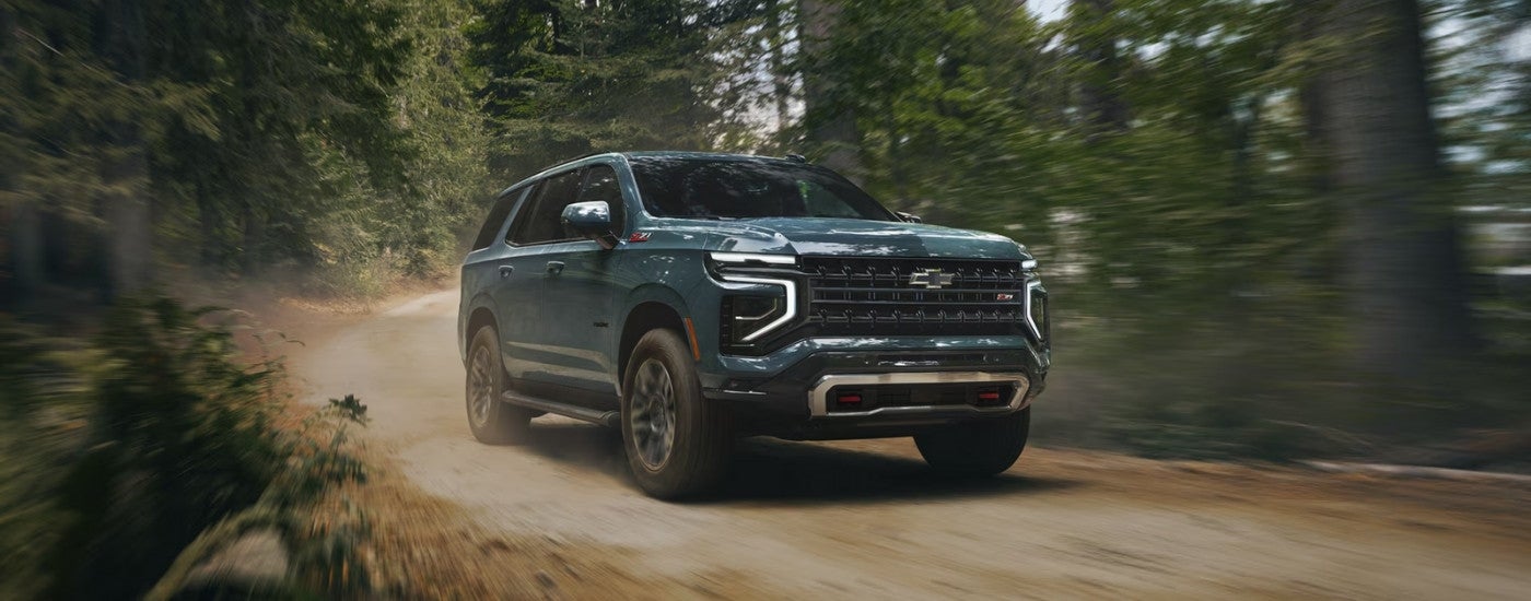 Green 2026 Chevy Tahoe Z71 off-roading