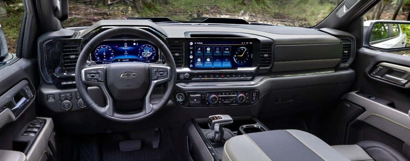 Infotainment and digital gauge cluster on a 2023 Chevy Silverado 1500 ZR2 Bison for sale